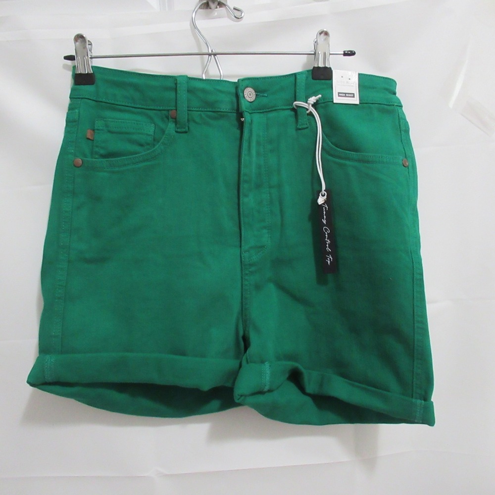 Judy Blue Shorts Womens XL Green New High Waist Tummy Control Denim JB150283 NEW